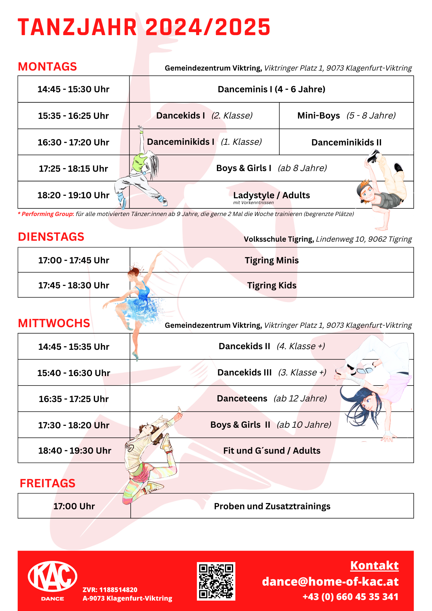 KAC Dance Trainingsplan 24/25