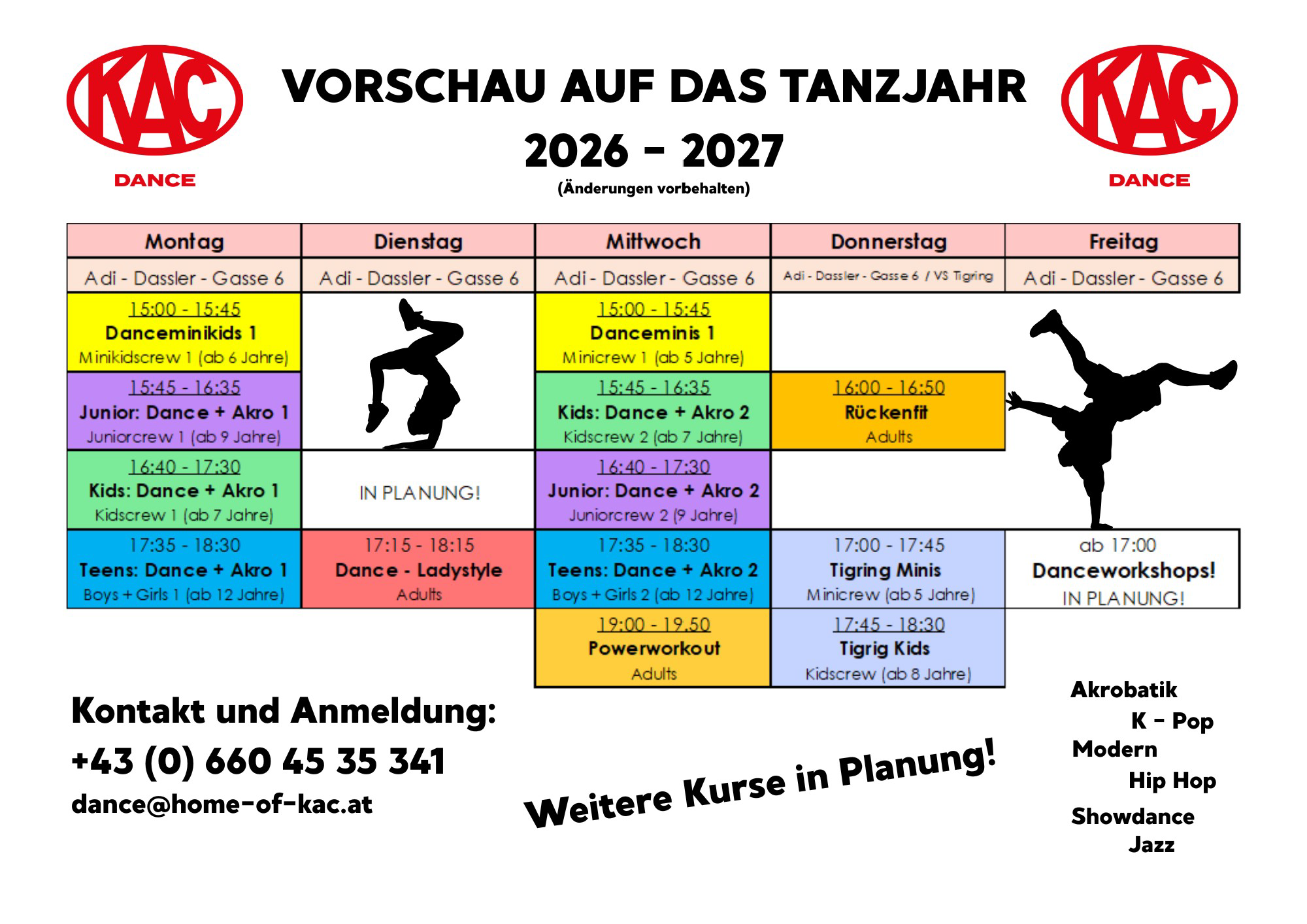 KAC_Dance_StdPlan_26-27 KAC Dance Stundenplan 2026 - 2027