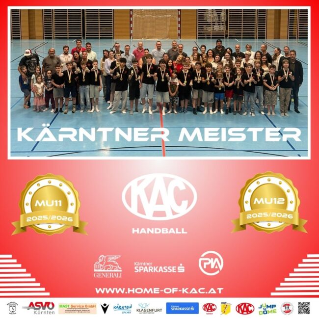 KAC Handball MU11 und MU12 Kärntner Meister 2025-2026