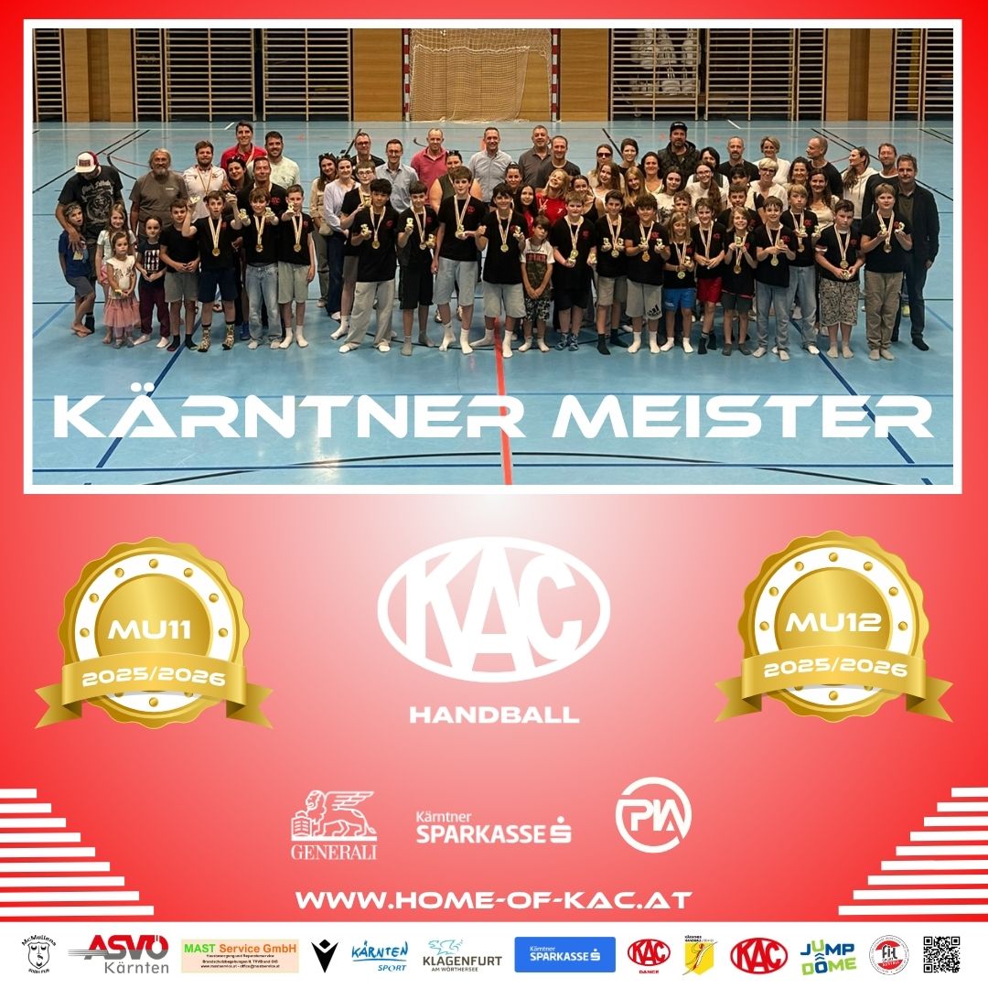 KAC Handball MU11 und MU12 Kärntner Meister 2025-2026